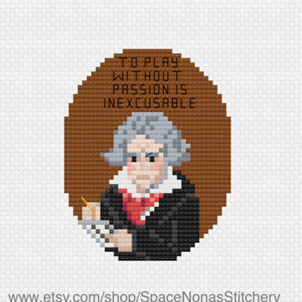 Beethoven - Cross Stitch Pattern - Downloadable PDF