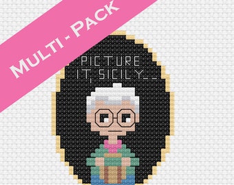 5 Pack* - Golden Girls and Golden Girls House - Cross Stitch Pattern - Downloadable PDF