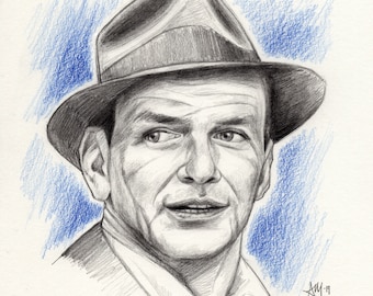 Frank Sinatra Portrait: Pencil Drawing Art Print