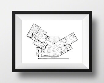 Floorplan Of The Apartment From Frasier Etsy