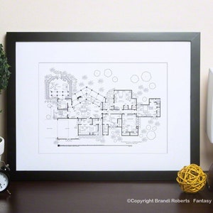 The Golden Girls TV Show Floor Plan, Golden Girls Gift, Fathers Day Gift, Golden Girls Print, Golden Girls Art, One of a kind, Hand drawn