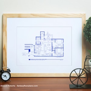 BluePrint for Monica Geller and Rachel Green - TV Show - Apartment Floor Plan Poster -  **Featured on NBC&#39;s Today Show