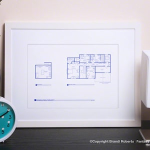The Simpsons House Floor Plan - Blueprint Poster for TV Home of Marge and Homer Simpson - 2nd Floor - Hand-Drawn & highly detailed!