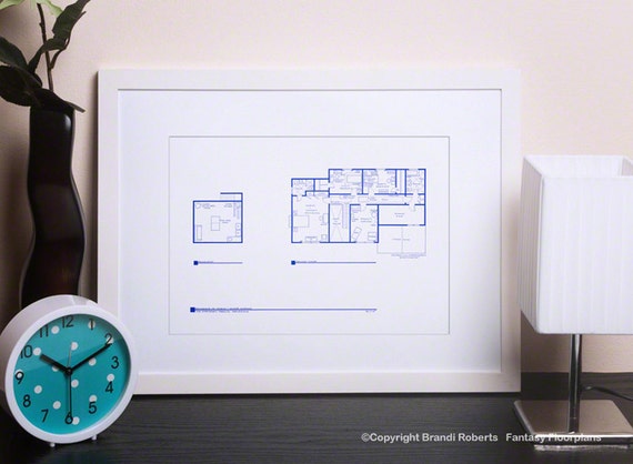 The Simpsons House Floor Plan Blueprint Poster For Tv Home Etsy