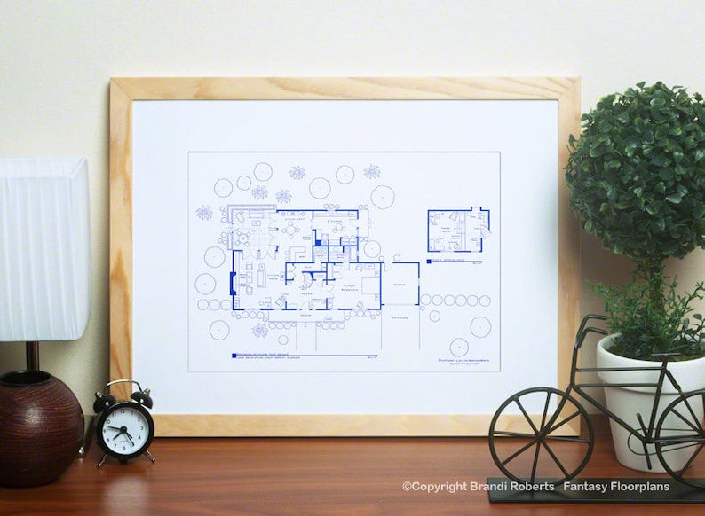 I Dream of Jeannie House Floor Plan Major Tony Nelson's Etsy