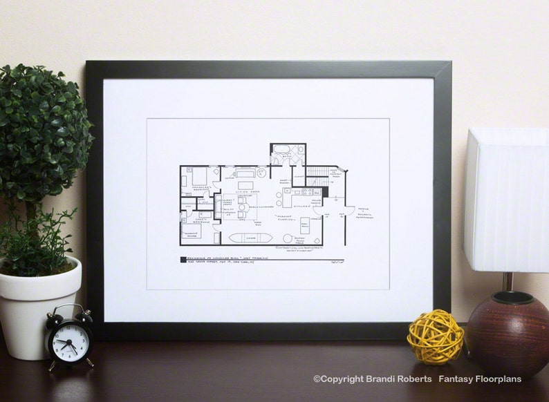 Friends Apartments Black And White Poster Art Tv Floor Plans Image 0