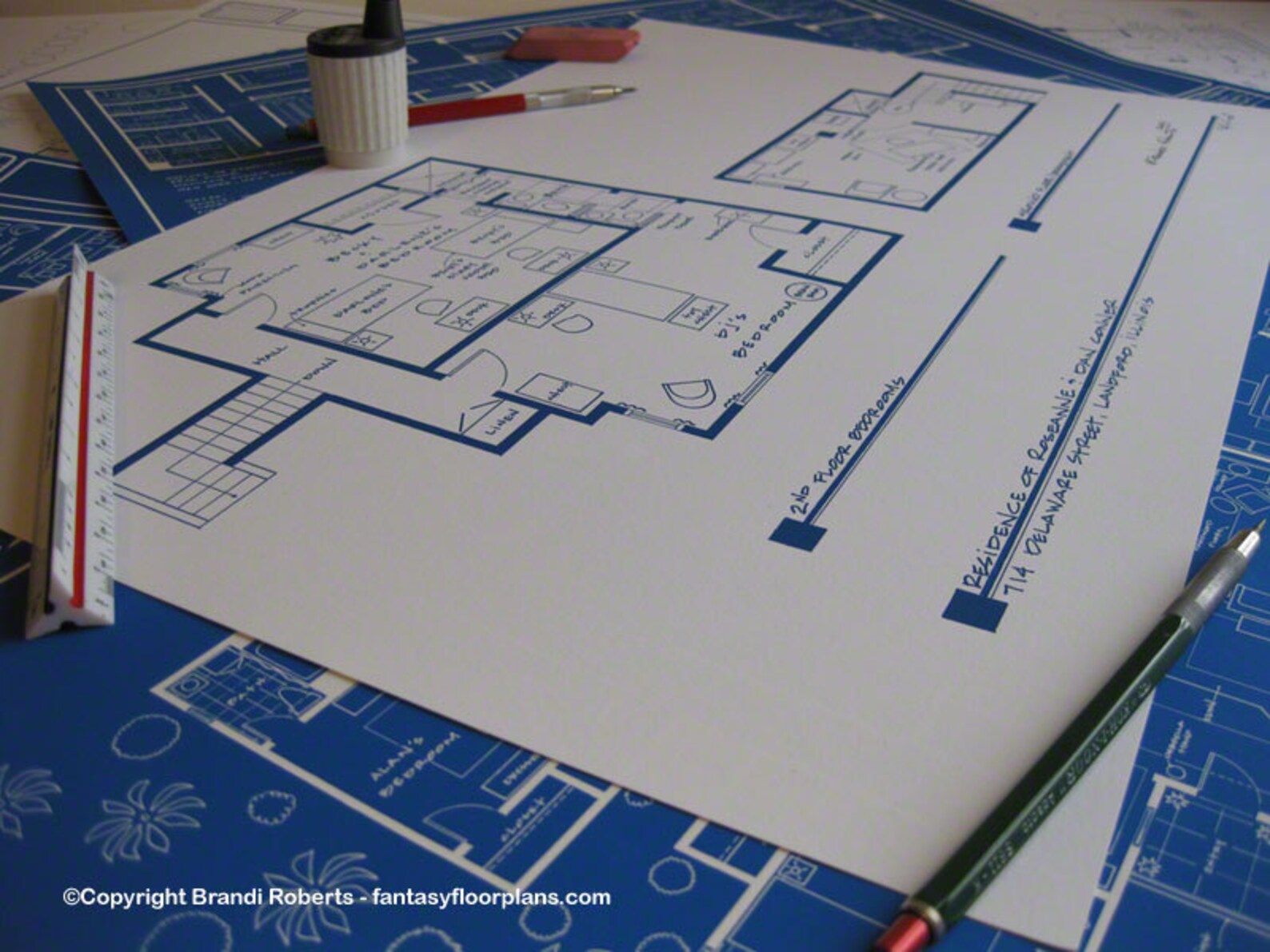 Roseanne & Dan Conner TV Home Floor Plan Poster SECOND FLOOR - Etsy