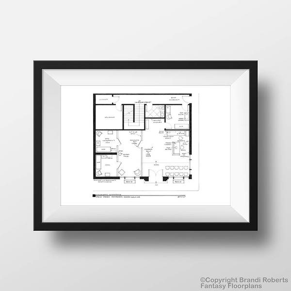 Mayberry Courthouse Floor Plan | The Andy Griffith Show | Sheriff Andy Taylor and Barney Fife Poster | Unique gift for Christmas