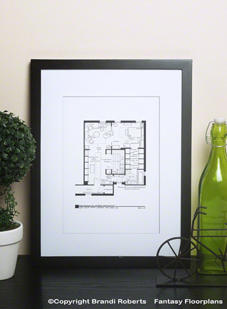 Carrie Bradshaw Apartment Floor Plan Sex and the City Etsy