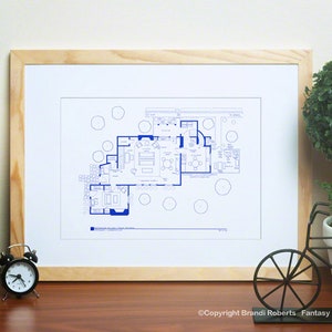 Lucy&#39;s County Home Poster - Fictional TV Floor Plan for Westport, Connecticut Home of America&#39;s favorite red head - Pop art gift