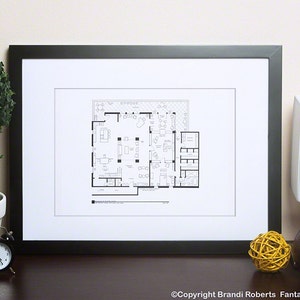 Richard Castle Apartment Floor plan, Gift for Mom, Gift for Dad, Wall Art Print, Modern Art, Unique Christmas Gifts, Minimalist Art, Pop Art