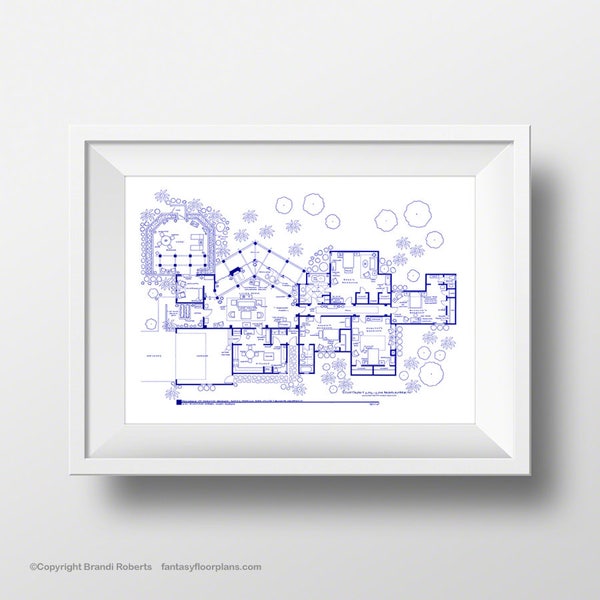 Golden Girls House Blueprint - Hand-drawn Golden Girls Art - Gifts for her - Gifts for him - Boyfriend Gift - Golden Girls Poster - Unique!