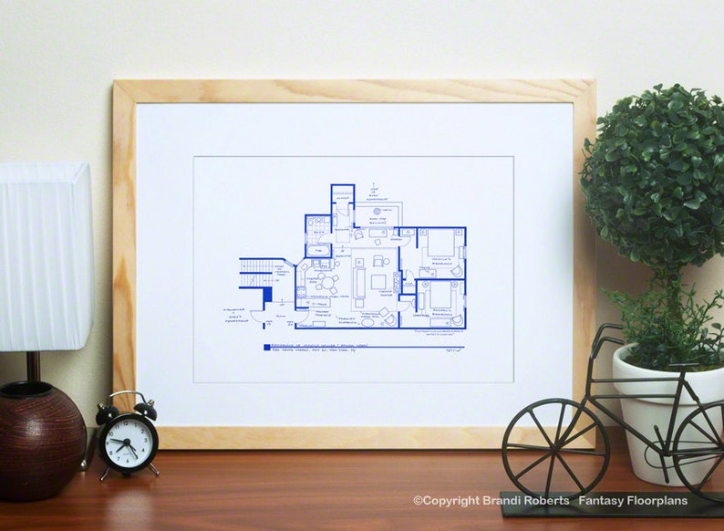 Friends Apartments Central Perk Poster Art Tv Floor Plans Image 0