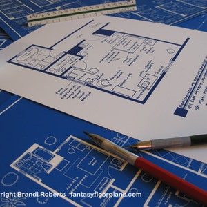 May include: A blueprint of a house floor plan with handwritten notes and the text "Residence of Deputy Bailiff, 411 Elm Street, Mayberry, NC, 40 Mrs. Modelbain's, bookkeeping help".