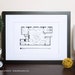 How I Met Your Mother Apartment Floor Plan for Ted Mosby - Hand-drawn - Modern Art Print - Minimalist Print - Modern Wall Art - Great Gift! 