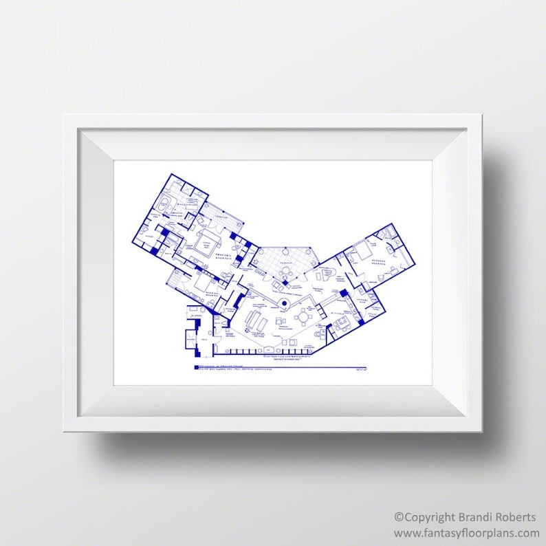 Frasier Apartment Floor Plan Poster Blueprint Of Frasier Etsy