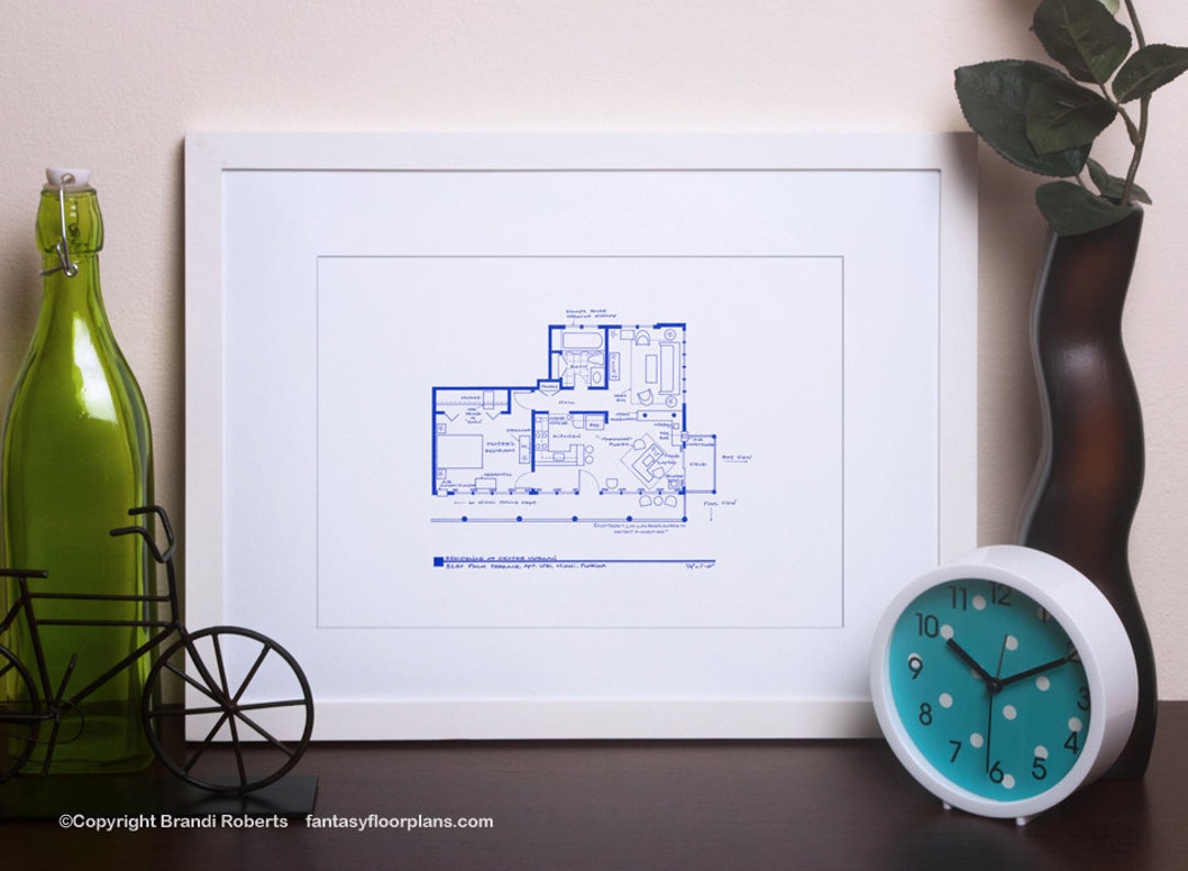 Dexter Apartment Floor Plan TV Show Blueprint for Home of Etsy