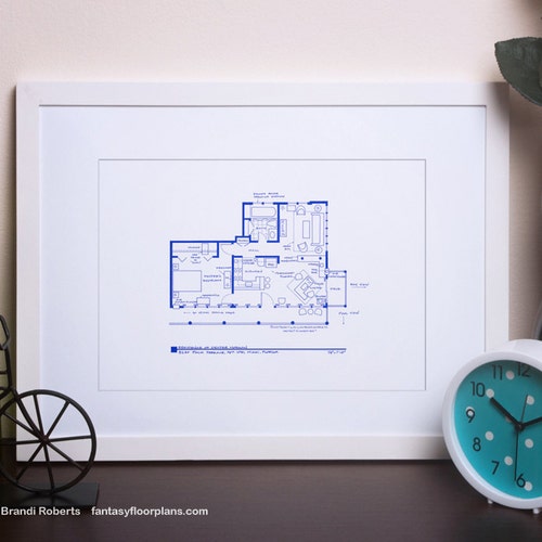 Dexter Apartment Floor Plan TV Show Blueprint for Home of Etsy