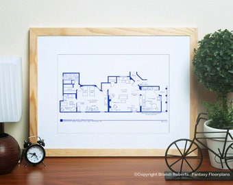 Lucy's Fictional Floor plans - Set of 3 Floor Plans - Lucy's Two Apartments and Fred & Ethel's Apartment - Great gift!
