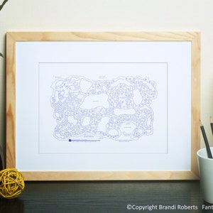 Gilligan&#39;s Island Map Poster - Hand-Drawn Fictional TV Blueprint Map for Gilligan&#39;s Island - Gilligan&#39;s Island Gift - Gift for Architect
