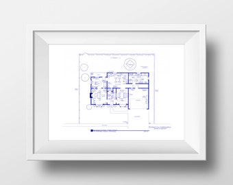 Simpsons House Floor Plan - BluePrint Poster Art for Home of Marge and Homer Simpson 1st Floor - TV Show Floor Plan **As Seen On AOL News