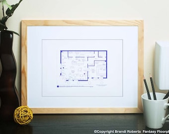 30th Birthday Gift for Her - Luke's Diner Floor Plan and Taylor's Olde Fashioned Soda Shoppe - Stars Hollow - Art Prints for Sale -