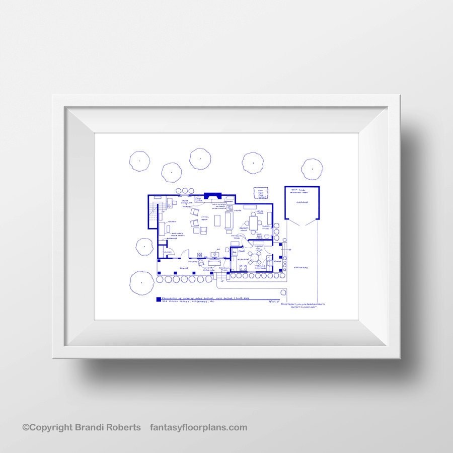 Andy Griffith Show House Floor Plan TV Show Floor Plan Blueprint Poster