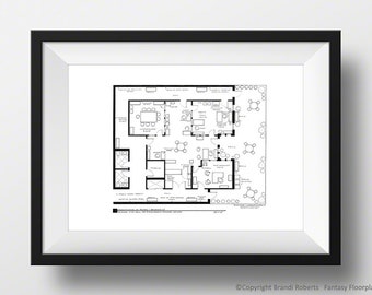Parks and Recreation TV Floor Plan | Pawnee City Hall Office Layout for Parks and Recreation | Parks and Recreation Gift | Unique Poster
