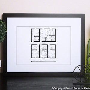 Agent Dale Cooper Great Northern Hotel Room Floor Plan - Twin Peaks - Blackline Poster - Expertly Hand-Drawn - Unique Twin Peaks Gift!