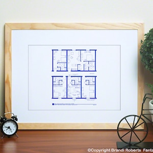 Agent Dale Cooper Hotel Room Floor Plan - Twin Peaks Blueprint Poster - Great Northern Hotel - Laura Palmer - Great Twin Peaks Gift!