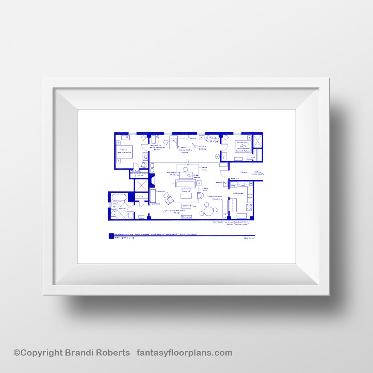 Ted Mosby Apartment Blueprint Poster How I Met Your Mother Etsy