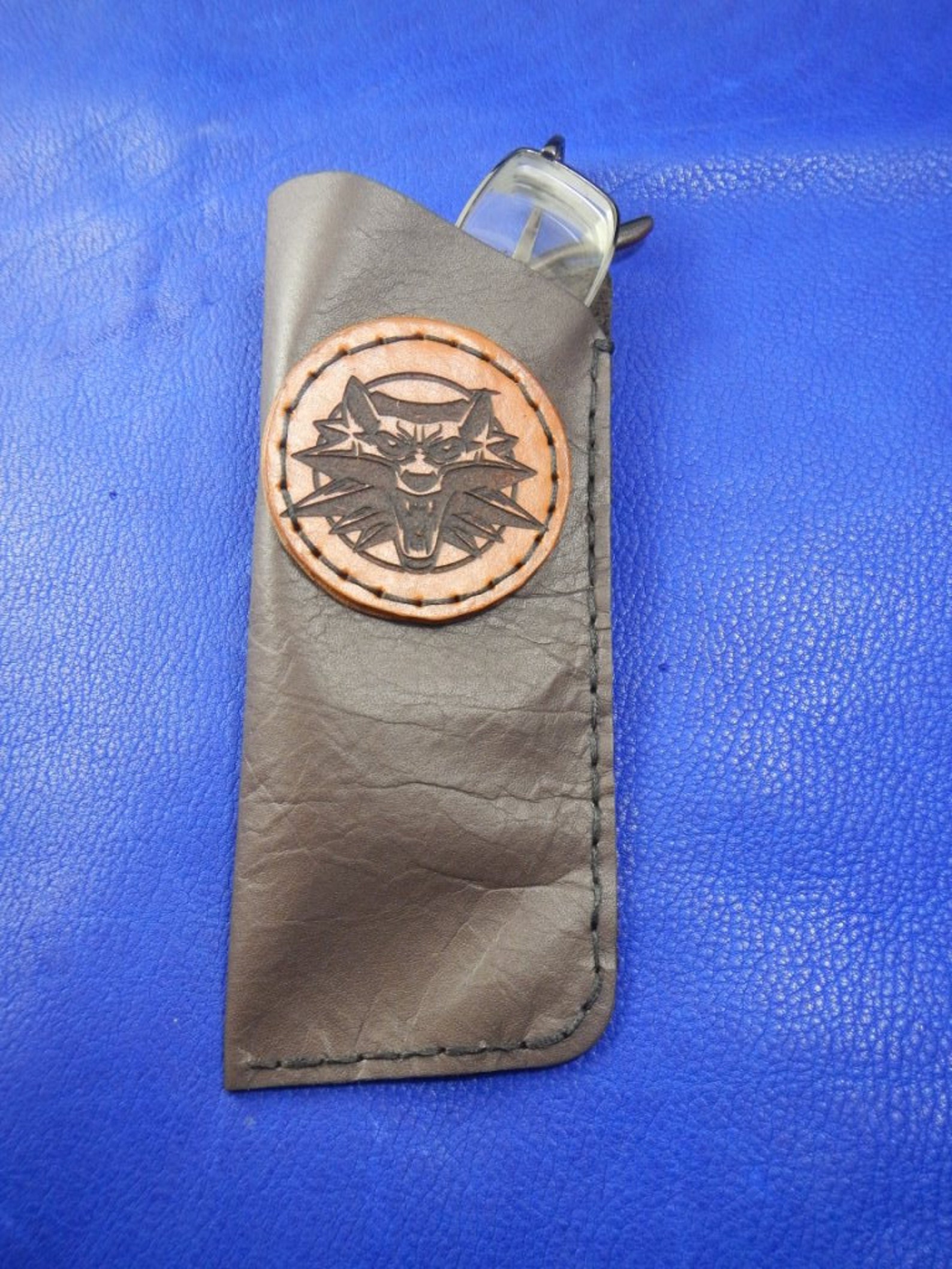 Leather Eyeglass Case Wolf Leather Glasses Case Leather Etsy