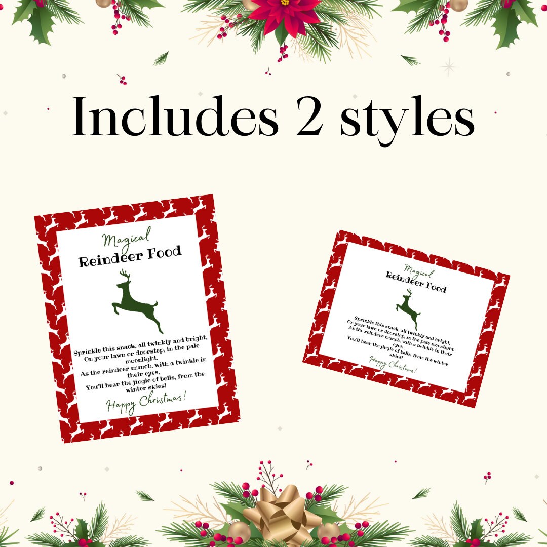 Magical Reindeer Food Printable Instant Download 2 Sizes/styles ...