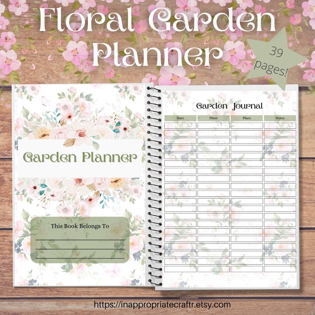 Undated Floral Garden Planner Digital Printable PDF PNG Goodnotes - Etsy