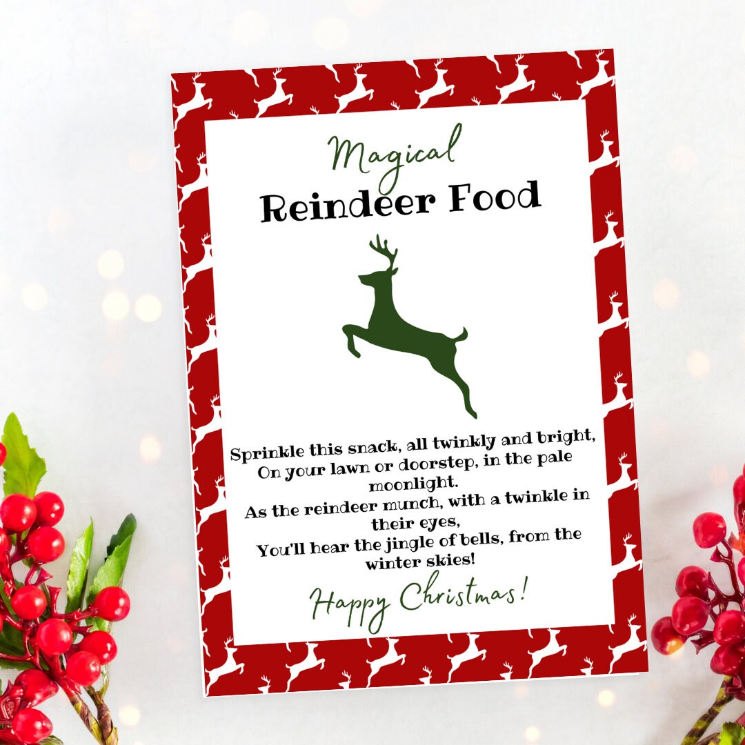 Magical Reindeer Food Printable Instant Download 2 Sizes/styles ...