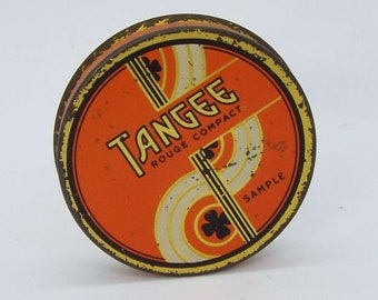 Vintage 1930's Tangee Rouge Compact Sample Tin Unused Condition Make-Up Cosmetic George W Luft New York Art Deco