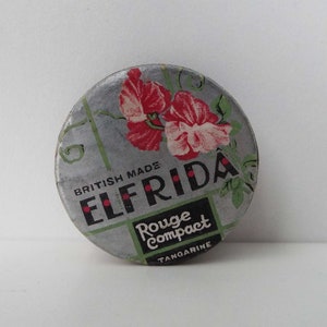 Vintage 1930&#39;s Elfrida Rouge Compact Powder Compact Vintage Cosmetics Make-Up Vanity Storage Art Deco Compact