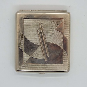 Vintage French Art Deco Powder Compact 1930&#39;s Nilde Powder Compact Vanity Storage Mechanical Powder Compact Book Piece