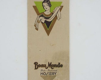 1930年代のヴィンテージ、ボーモンドの靴下広告、ブリッジスコアパッド