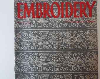 Vintage 1950's Embroidery Magazine The Journal Of The Embroiderer's Guild Winter 1953 Sewing Craft Drawn Fabric Work Gros-point