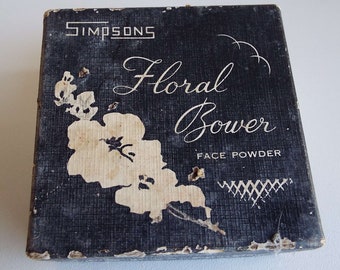Rare millésime Simpsons Floral Bower Face Powder Box Melbourne Make-Up Cosmetics Vanity Storage 1930's 1940's Face Powder Laroona