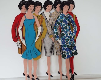 Rare 1960's Vogue Fashion Models Vogue Female Dress Form Pattern Models Artist's Impression Vogue Advertising Sample Mock Up Illustration