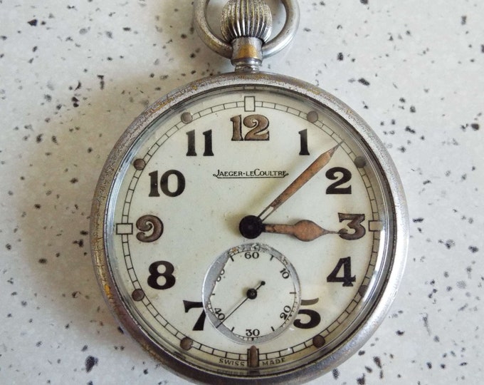 RESERVED Vintage WWII Jaeger Lecoultre GSTP Military Pocket Watch World