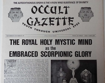 Rare Periodical Vintage 1970's Occult Gazette Magazine Periodical November December 1974 Divine Alchemy Mystic Mind