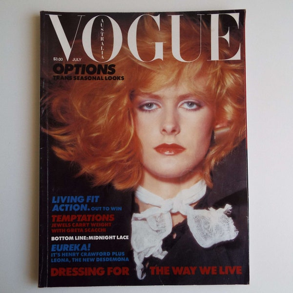 Vintage 1983 Vogue Australia Magazine Cover By George Seper Fashion Beauty Magazine 1980's Magazines