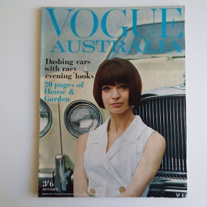 Seltener Vintage November 1964 Vogue Australien Magazin Cover von David Franklin Fashion Beauty Magazine Cars Audrey Hepburn Art Helmut Newton