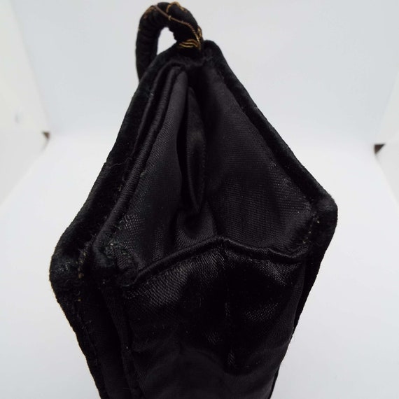 Vintage Zardozi Handbag Purse Black Velvet Embroi… - image 5