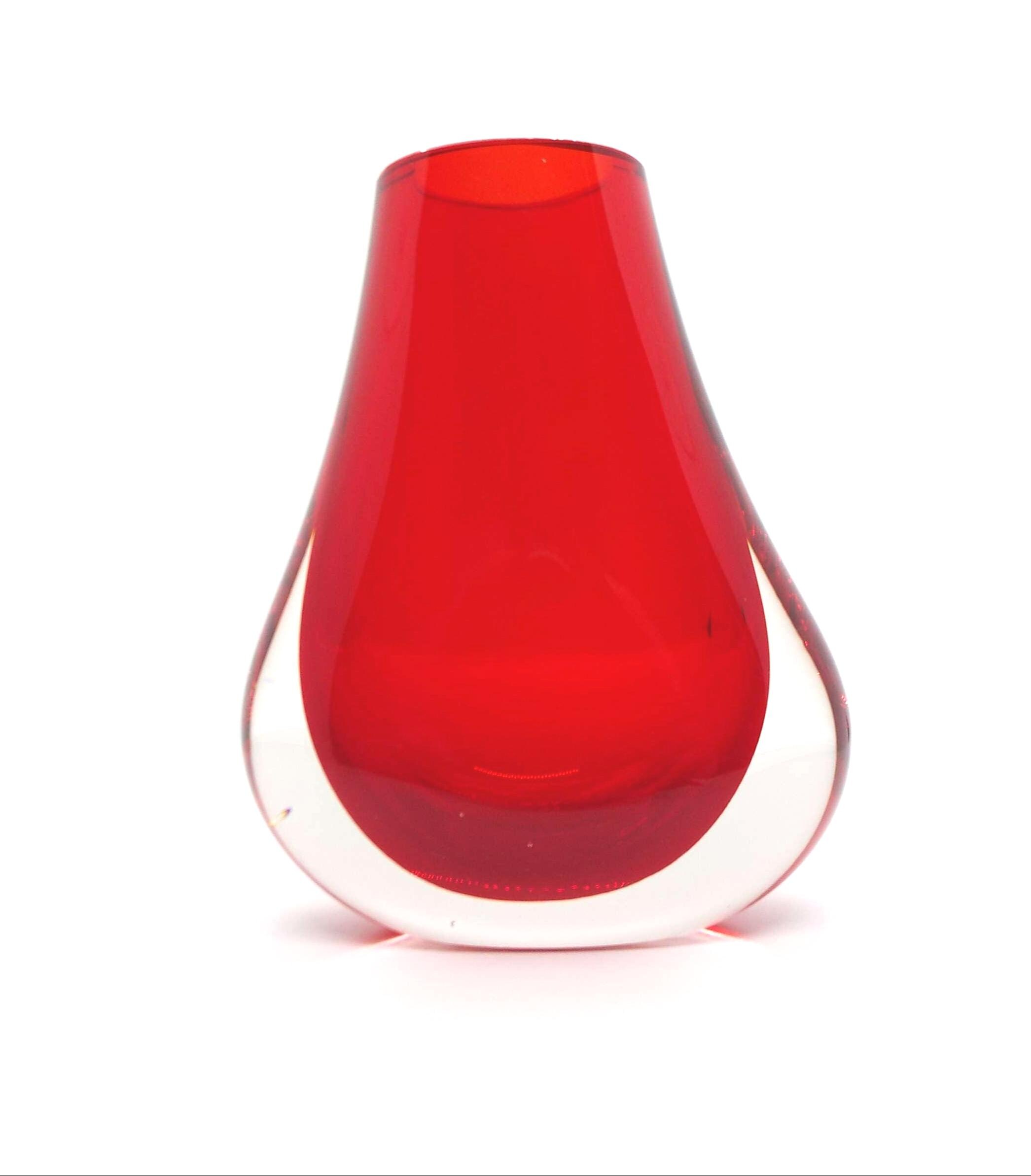 ビンテージWhite Friars GLASS(‘69-GeoffreyBaxt Vintage Whitefriars Ruby Red Glass Vase, Geoffrey Baxter Hambone