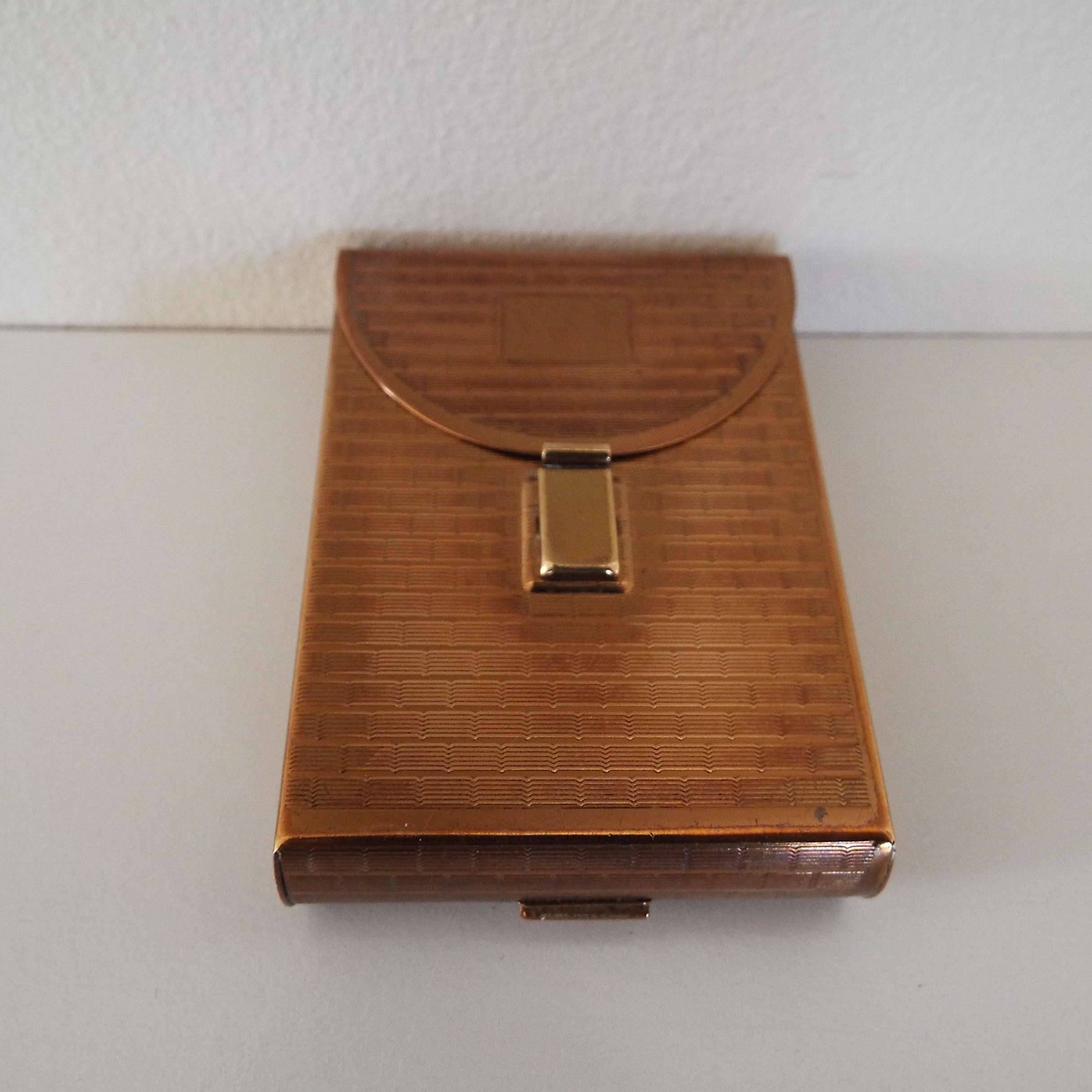 mascot cigarette case Vintage 1940's 1950's Mascot ASB Powder Compact & Cigarette Case  Combination Swing War Time Rockabilly Business Card Holder
