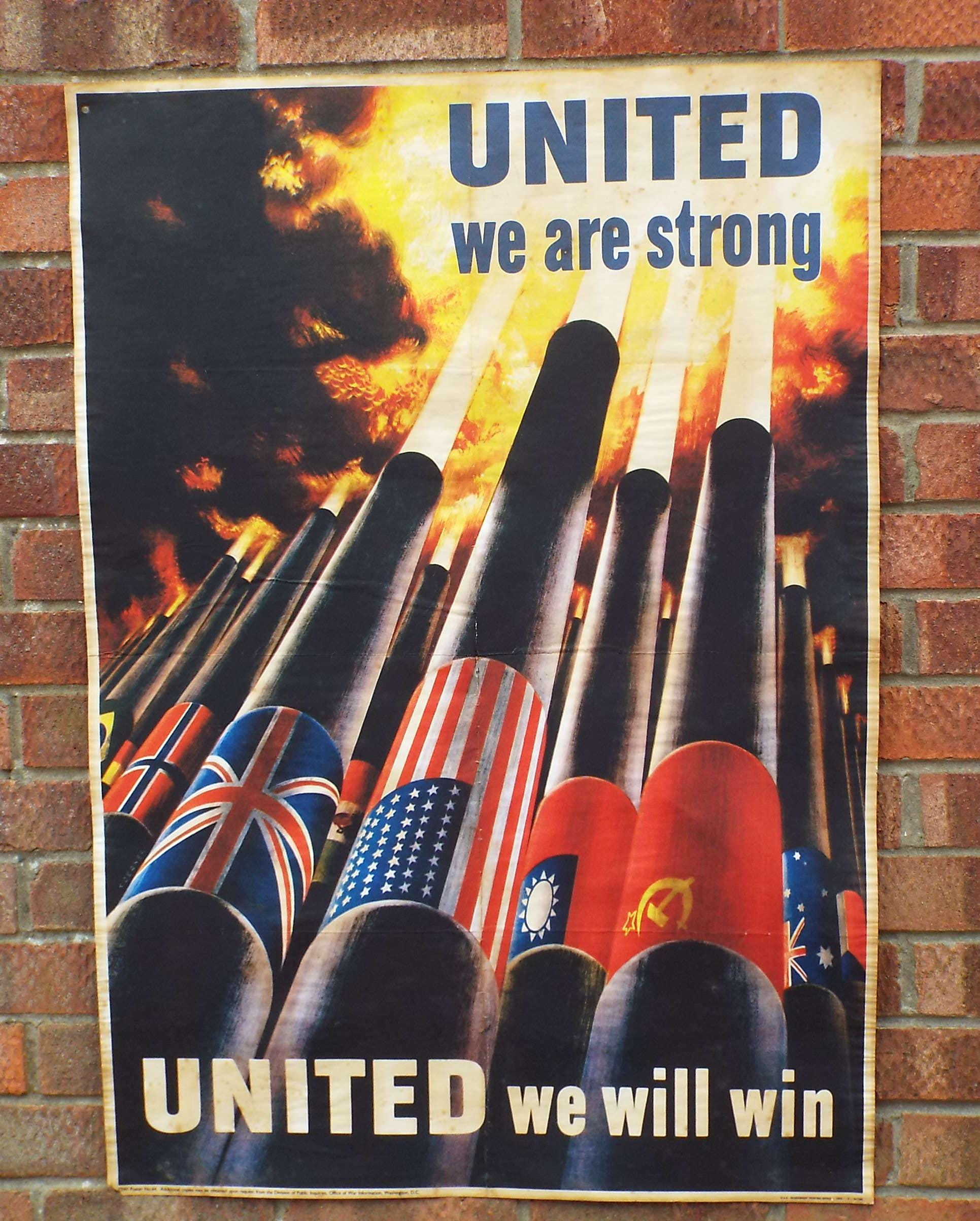 オリジナルポスター 1943 United We Are Strong 第二次世界大戦